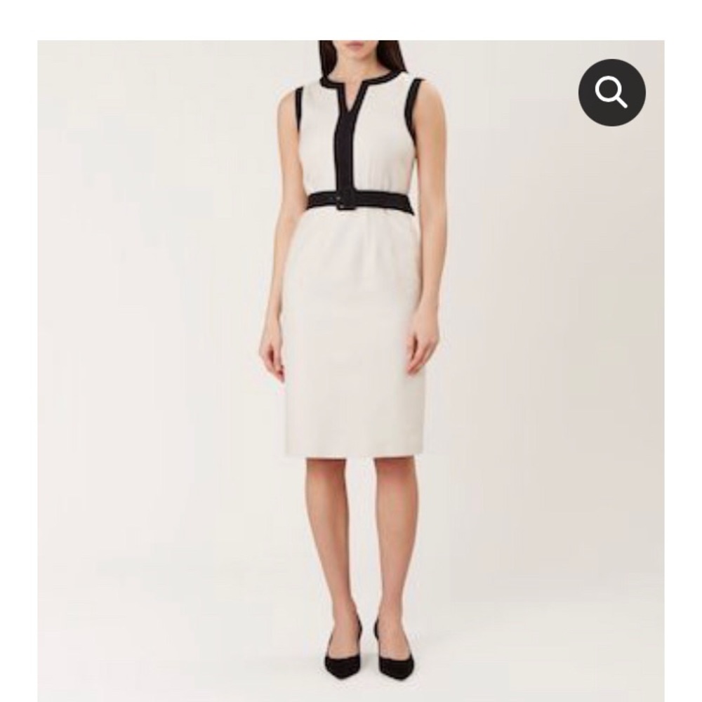 Hobbs black and off white 100% cotton dress Size 2
